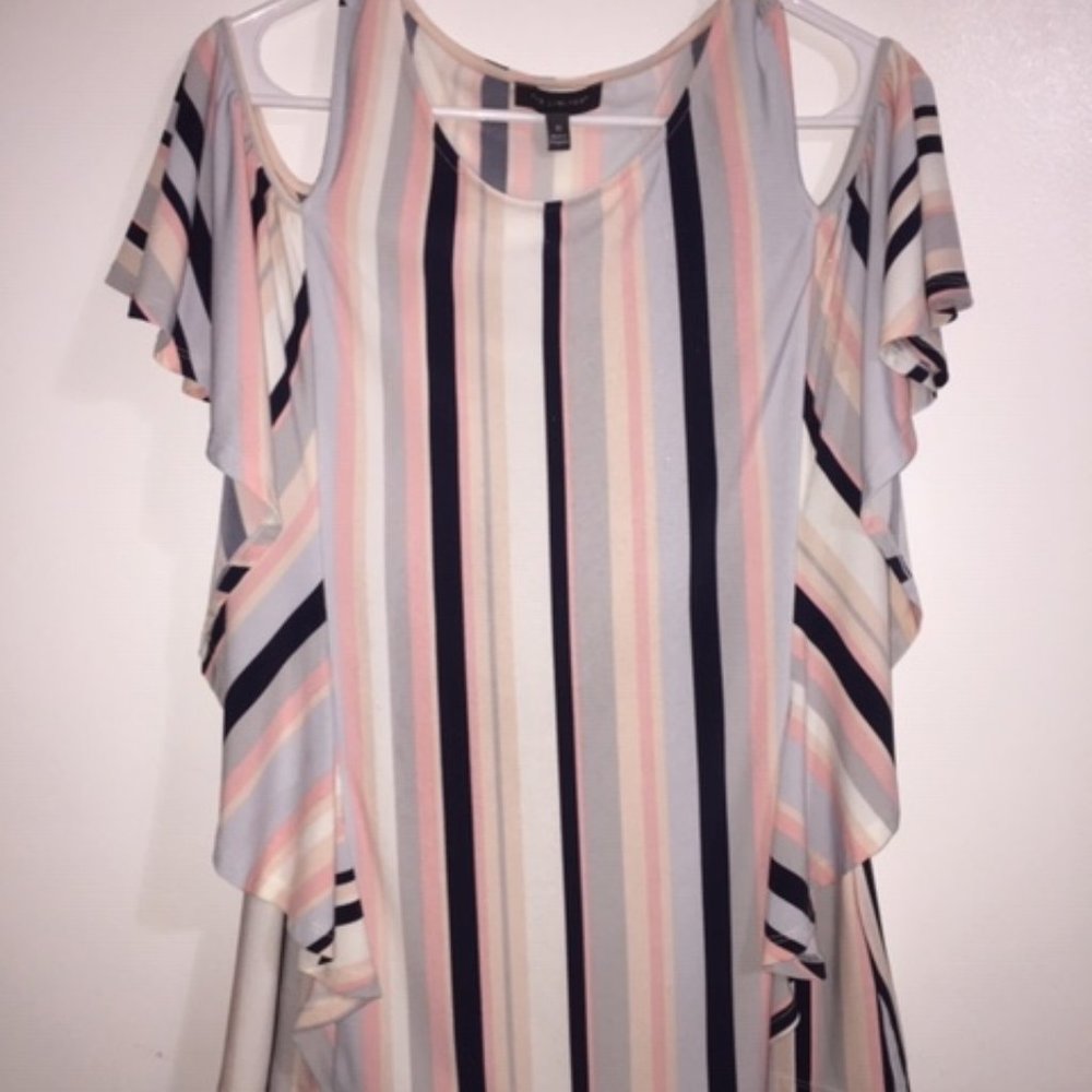 Women's Stripe Pink Blouse The Limited Size M